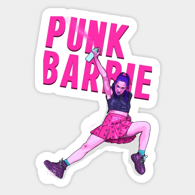 Punk Barbie (no background) Sticker by BeSmartFightDirty